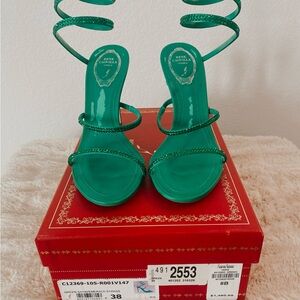 Rene Caovilla Emerald Spiral Heels
